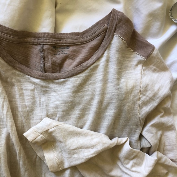 Madewell long sleeve colorblock cotton tee/tshirt - Picture 7 of 7